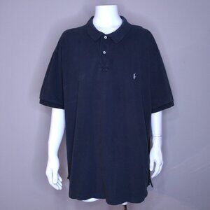 POLO RALPH LAUREN 4XB Black SILVER PONY XXXXL 4XL BIG & TALL Mens Golf Shirt RL